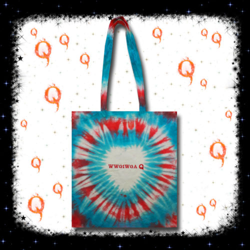 Qanon Embroidered Tie Dye WWG1WGA Tote Bag - Cosmic-Corner