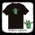 Alien Wizard Sage Unisex Embroidered T-shirt - Design 1 in green - Cosmic-Corner.com