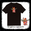 Alien Wizard Sage Unisex Embroidered T-shirt - Design 1 in orange - Cosmic-Corner.com