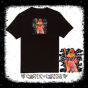 Alien Wizard Sage Unisex Embroidered T-shirt - Design 3 in orange - Cosmic-Corner.com