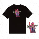 Alien Wizard Sage Unisex Embroidered T-shirt - Design 1 in pink- kids non smoking - Cosmic-Corner.com