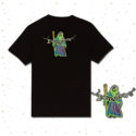 Alien Wizard Sage Unisex Embroidered T-shirt - Design 1 in yellow - Cosmic-Corner.com