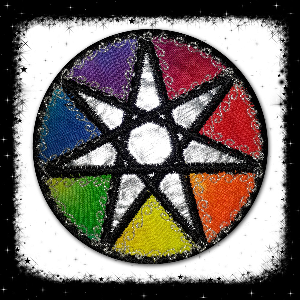 Seven Pointed Faery Heptangle Star Embroidered Patch - Cosmic-Corner.com