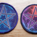 Mystic Pentacle Embroidered Patch Purple, Red & Blue Theme – Cosmic-Corner.com