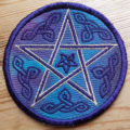 Mystic Pentacle Embroidered Patch Purple, Red & Blue Theme – Cosmic-Corner.com