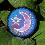 Moon Embroidered Sew / iron on Pagan Patch - Cosmic-Corner.com