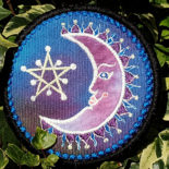 Moon Embroidered Sew / iron on Pagan Patch - Cosmic-Corner.com