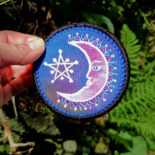 Moon Embroidered Sew / iron on Pagan Patch - Cosmic-Corner.com