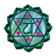 Heart Chakra Anahata Spiritual Yogic Embroidered sew/iron-on patch - Hippy Spiritual Embroidered Patch - Cosmic-Corner