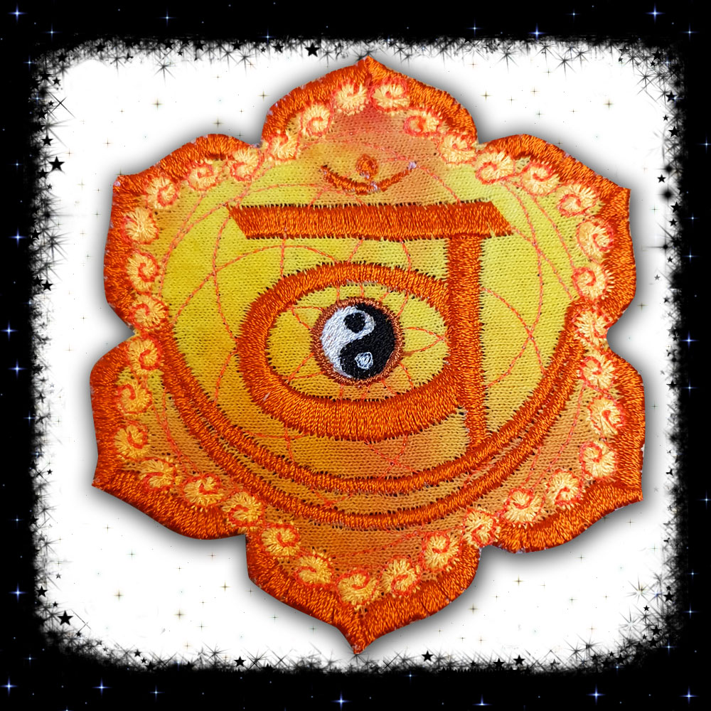 Sacral Swadisthana Chakra Spiritual Yogic Embroidered sew/iron-on patch - Cosmic-Corner