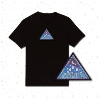 Magic UV Night Mushroom Round Embroidered T-shirt - Cosmic-Corner.com