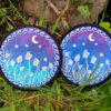 Magic Mushroom Round Embroidered Sew / iron on Hippy Trippy Patch - Cosmic-Corner.com