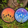 Magic Mushroom Round Embroidered Sew / iron on Hippy Trippy Patch - Cosmic-Corner.com