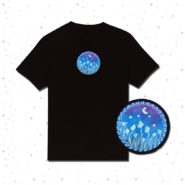 Magic UV Night Mushroom Round Embroidered T-shirt - Cosmic-Corner.com