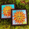 Sun Square Embroidered sew and iron-on Pagan Hippy Patch by Cosmic-Corner.com