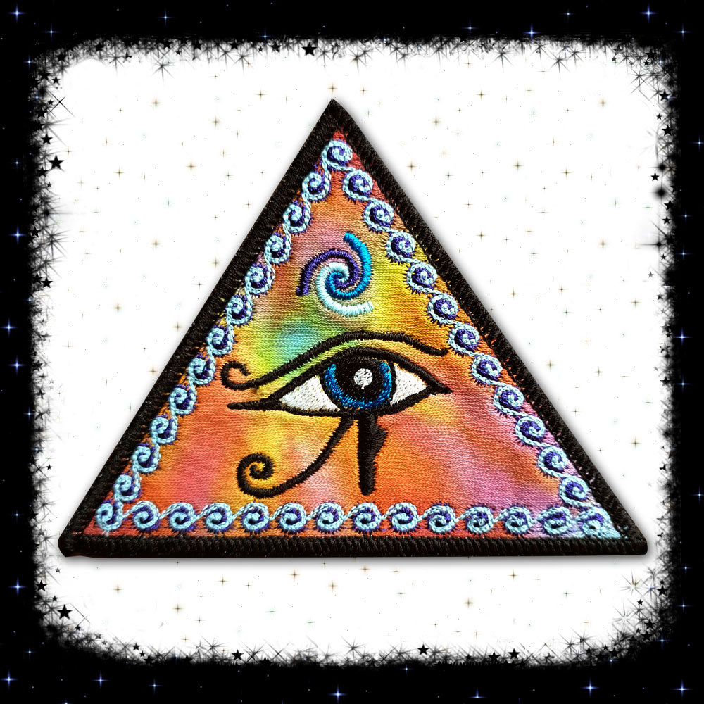 Wadjet or Eye of Horus Egyptian Embroidered sew/iron-on patch by Cosmic-Corner.com