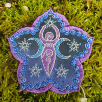 Sacred Moon Goddess Embroidered Patch by Cosmic-Corner.com