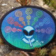 Cherhill Smoking Alien Crop Circle Embroidered sew/iron-on patch by Cosmic-Corner