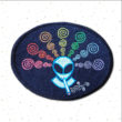 Cherhill Smoking Alien Crop Circle Embroidered sew/iron-on patch by Cosmic-Corner