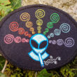 Cherhill Smoking Alien Crop Circle Embroidered sew/iron-on patch by Cosmic-Corner