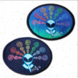 Cherhill Smoking Alien Crop Circle Embroidered sew/iron-on patch by Cosmic-Corner