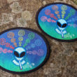 Cherhill Smoking Alien Crop Circle Embroidered sew/iron-on patch by Cosmic-Corner