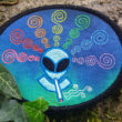 Cherhill Smoking Alien Crop Circle Embroidered sew/iron-on patch by Cosmic-Corner