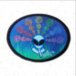 Cherhill Smoking Alien Crop Circle Embroidered sew/iron-on patch by Cosmic-Corner