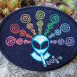 Cherhill Smoking Alien Crop Circle Embroidered sew/iron-on patch by Cosmic-Corner