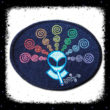 Cherhill Smoking Alien Crop Circle Embroidered sew/iron-on patch by Cosmic-Corner