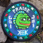 Praise Kek Embroidered Applique sew/iron-on patch - Cosmic-Corner