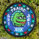 Praise Kek Embroidered Applique sew/iron-on patch - Cosmic-Corner