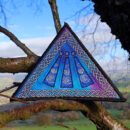 Druid Awen Triangular Embroidered sew/iron-on patch by Cosmic-Corner