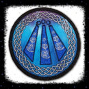 Druid Awen Round Embroidered sew/iron-on patch by Cosmic-Corner