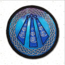 Druid Awen Round Embroidered sew/iron-on patch by Cosmic-Corner