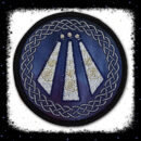 Druid Awen Round Embroidered sew/iron-on patch by Cosmic-Corner