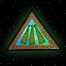 Druid Awen Triangular Embroidered sew/iron-on patch by Cosmic-Corner