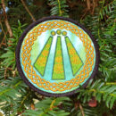 Druid Awen Round Embroidered sew/iron-on patch by Cosmic-Corner