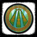 Druid Awen Round Embroidered sew/iron-on patch by Cosmic-Corner