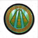 Druid Awen Round Embroidered sew/iron-on patch by Cosmic-Corner