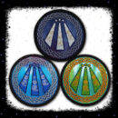 Druid Awen Round Embroidered sew/iron-on patch by Cosmic-Corner