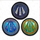 Druid Awen Round Embroidered sew/iron-on patch by Cosmic-Corner