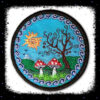 Fly Agaric Spiral Tree Round Embroidered Patch By Cosmic-Corner