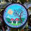 Fly Agaric Spiral Tree Round Embroidered Patch By Cosmic-Corner