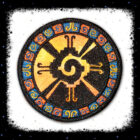 Hunab Ku Mayan Art Round Embroidered Patch by Cosmic-Corner